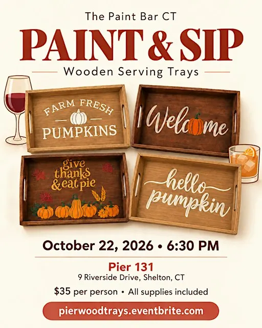 Fall Wooden Tray Paint & Sip at Pier 131