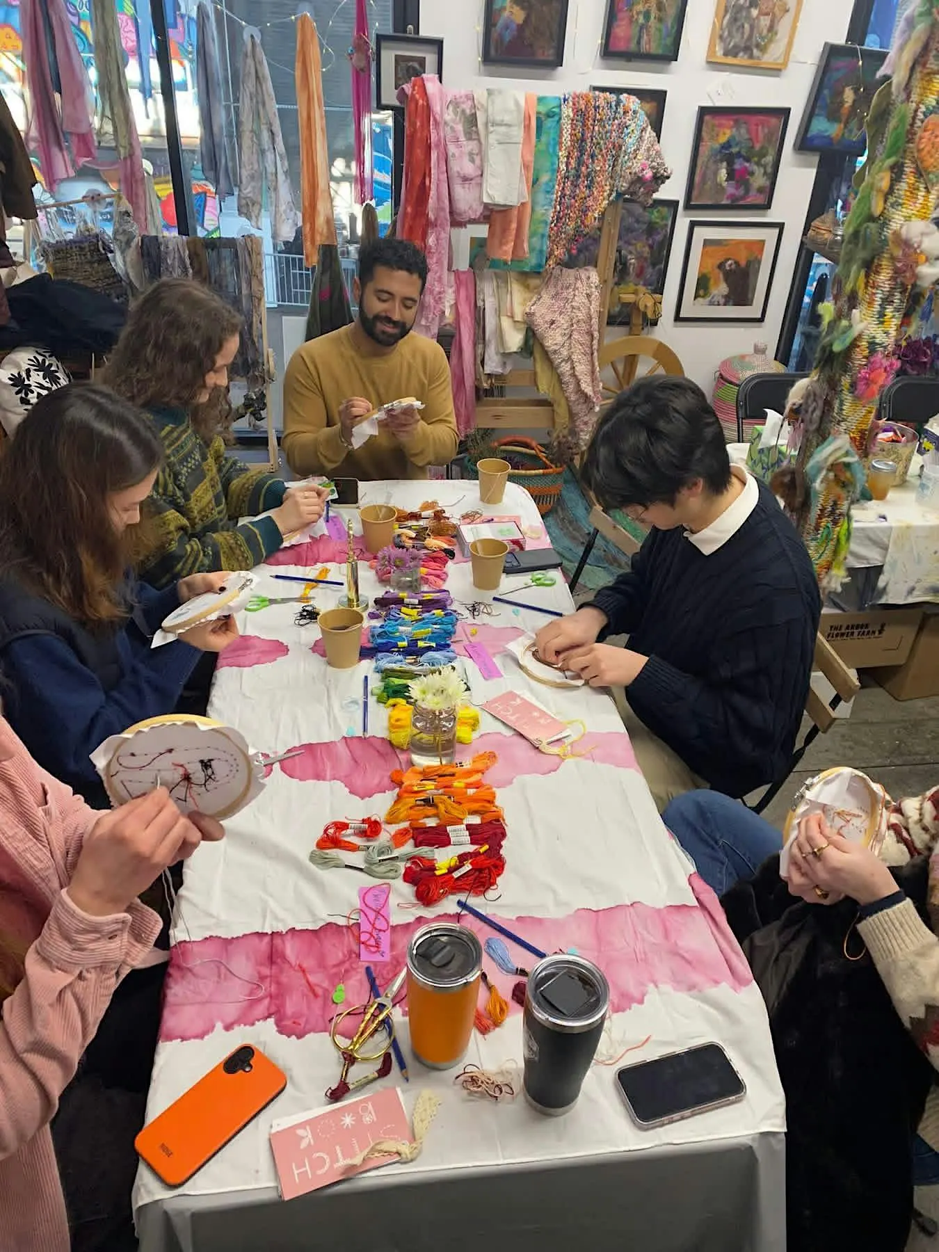 First Friday Embroidery and Fabric Collage