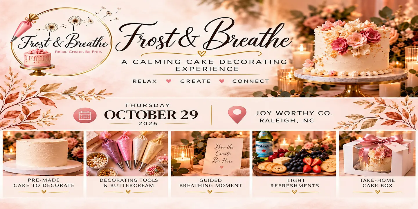 Frost & Breathe: Cake Decorating + Guided Breathing in Downtown Raleigh