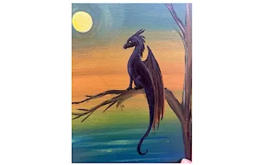 Autumn Sunset Dragon Paint Night