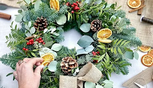 Christmas Wreath Making in Skewen Memorial Hall
