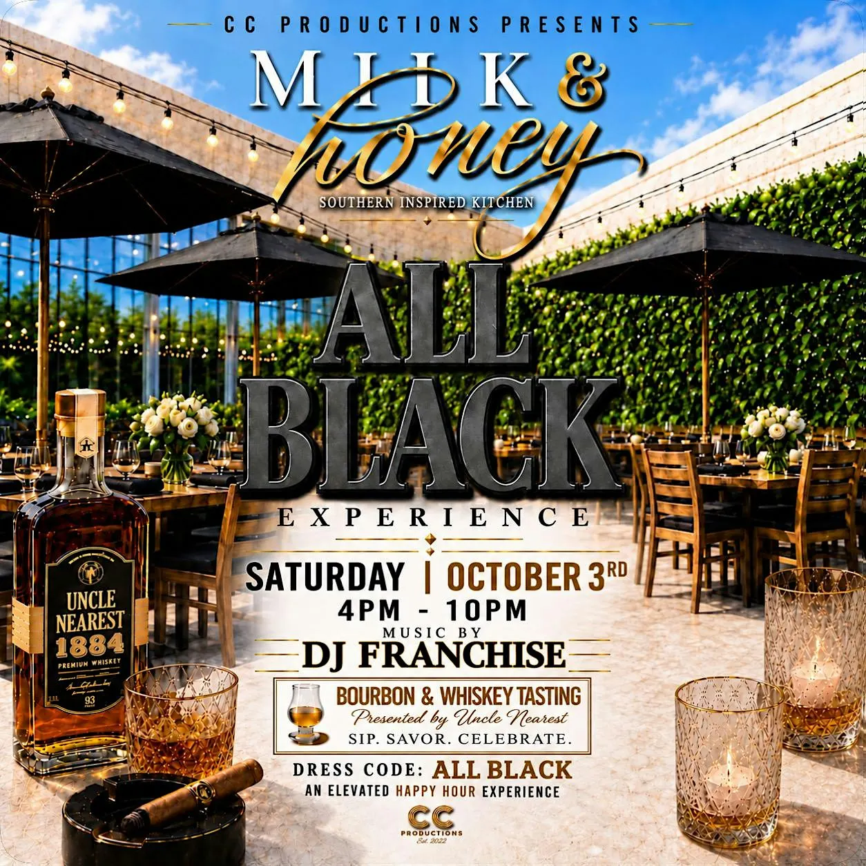 CC PRODUCTIONS PRESENTS “THE ALL BLACK EXPERIENCE”