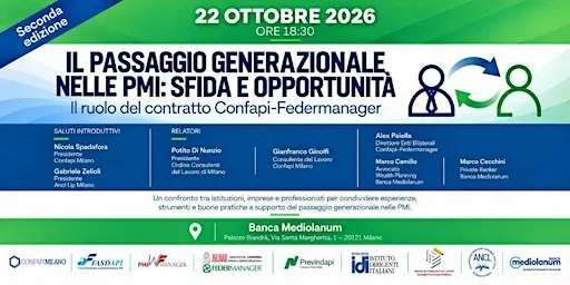 Il passaggio generazionale nelle PMI: sfida e opportunità - 2° edizione