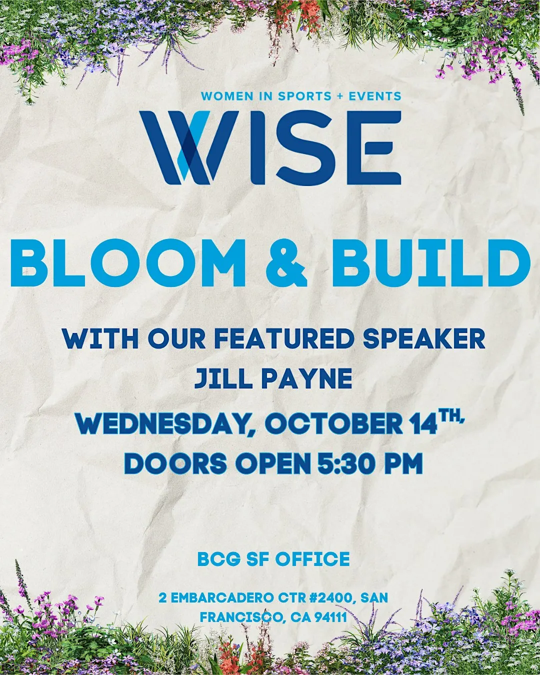 WISE Bloom & Build - Professional Workshop + Flower Bouquet Making Bar
