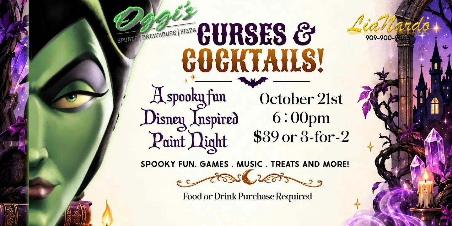 Curses & Cocktails Halloween Paint Night at Oggi's Fontana with LiaNardo
