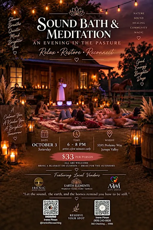 Sound Bath & Meditation on the Ranch (Jurupa Valley)