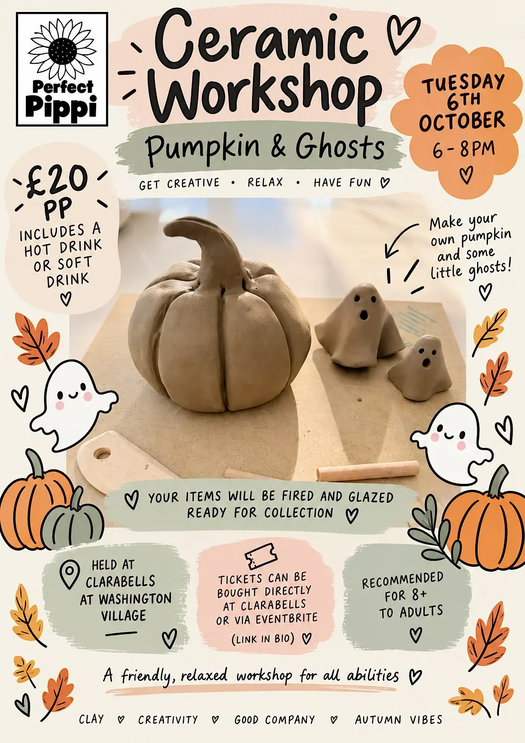 Halloween Ceramic Workshop - Pumpkin & Ghosts