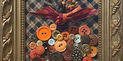 Vintage Button Pumpkin Art