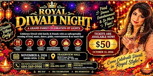 ROYAL DIWALI NIGHT - A Grand Family Celebration of Lights! ✨ Join us