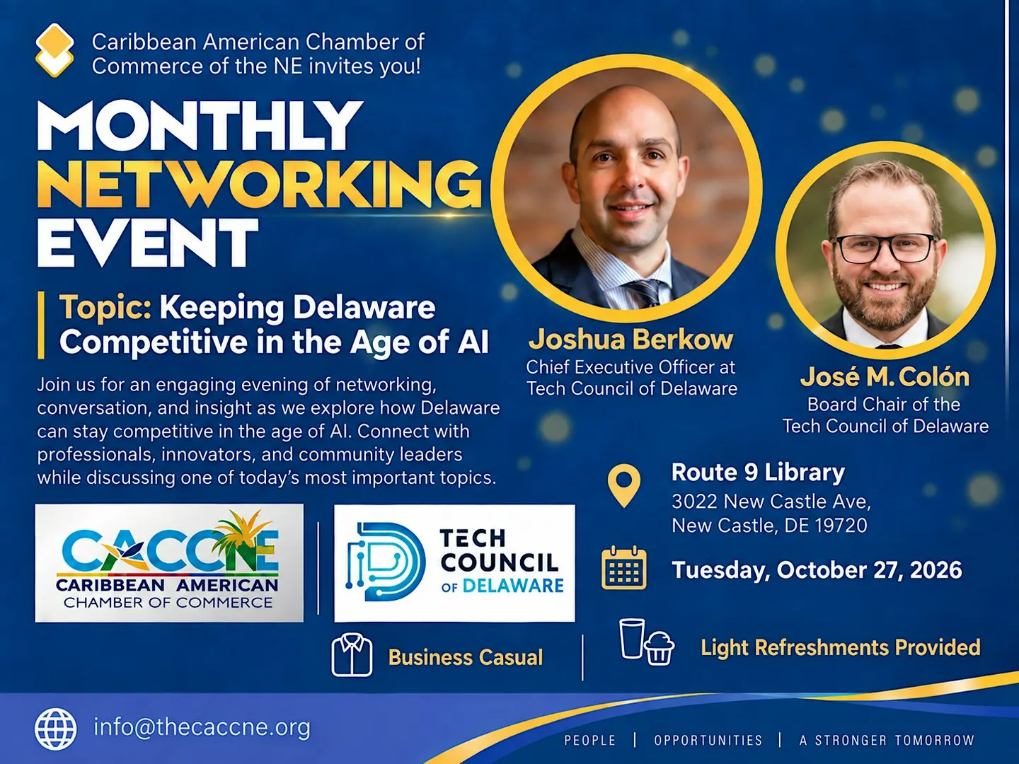 October Monthly Caribbean Networking Event with the Tech Council of DE!
