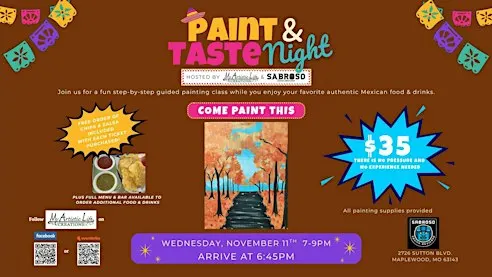 Paint & Taste Night at Sabroso Cocina Maplewood 11/11