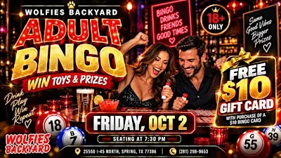 Adult Bingo Night at Wolfies Backyard