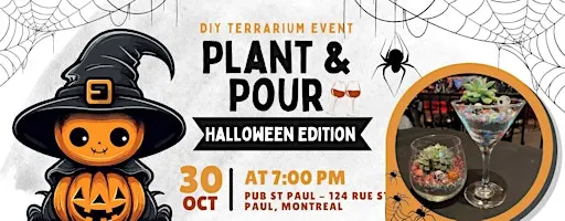 Plant and Pour | Wine Glass Terrarium Event in Mtl (Halloween Edition)