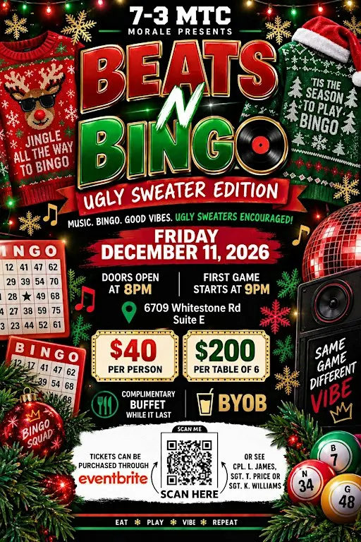 MTC MORALE UGLY SWEATER EDITION BEATS N BINGO