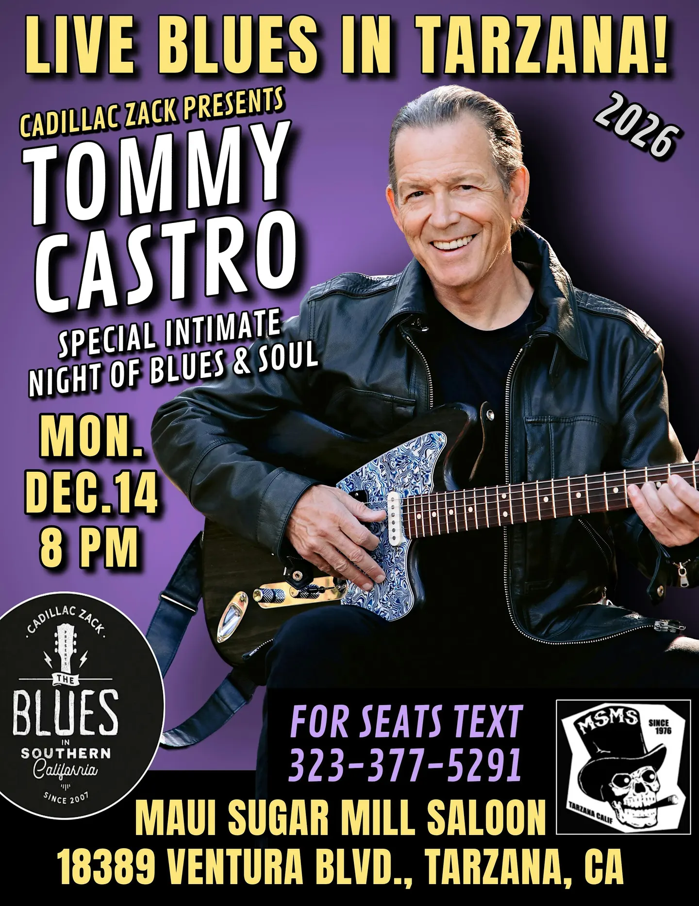 TOMMY CASTRO - FAMED BLUES & SOUL GUITAR GREAT - in Tarzana!