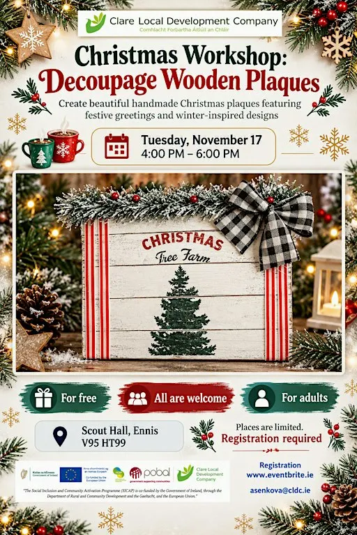 Christmas Workshop: Decoupage Wooden Plaques
