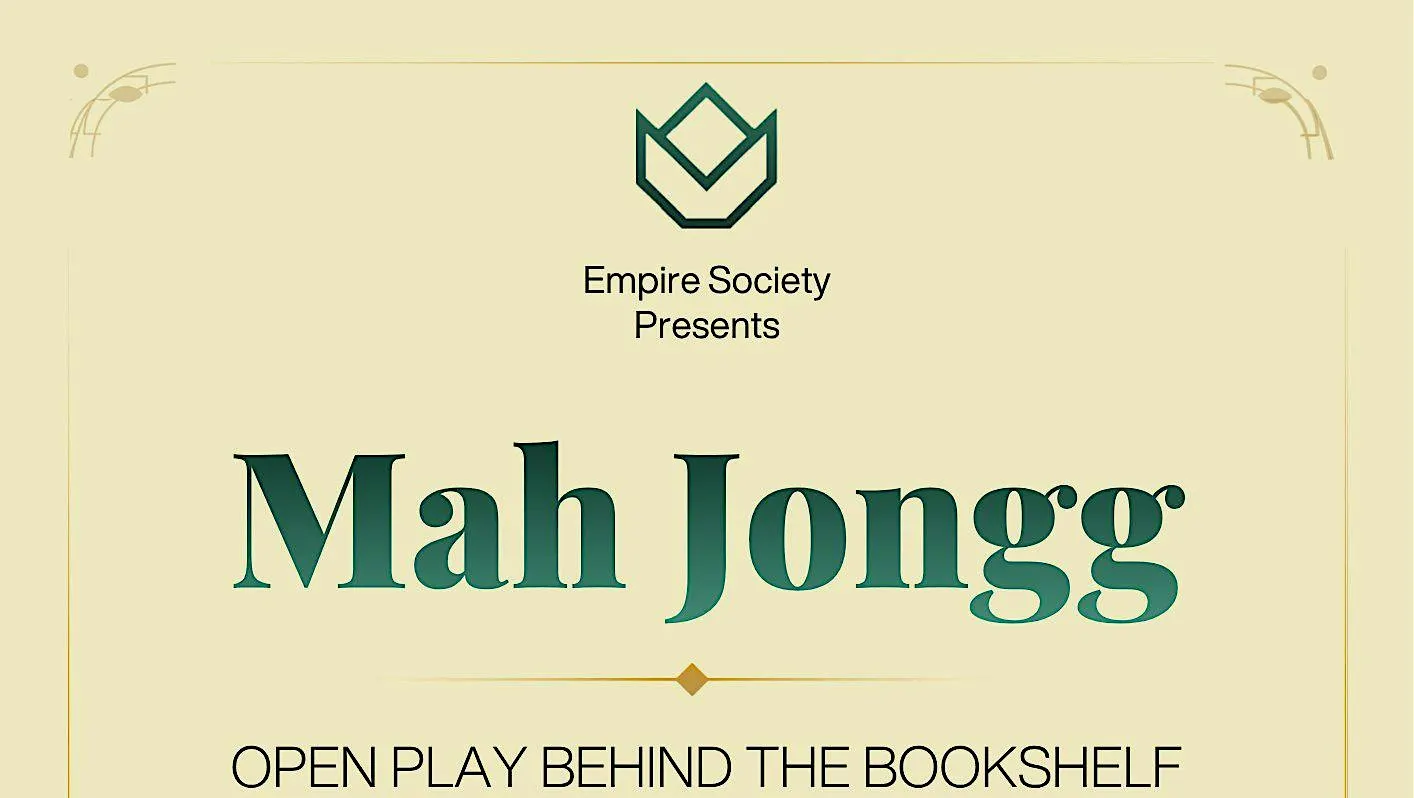 Mah Jongg Open Play Behind the Bookshelf