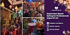 Toronto Dating Hub October Speed Dating for Professionals (Ages 30-45)