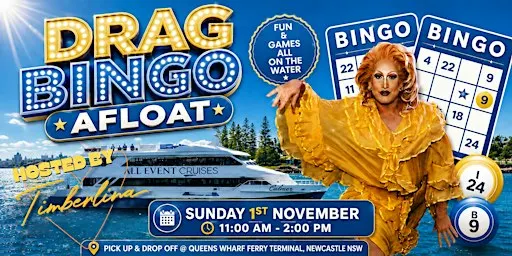 Drag Bingo Afloat | Hosted by Timberlina | Newcastle Harbour Cruise