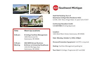 AIA SWM - Hard Hat Building Tour of Kalamazoo College New Residence Halls