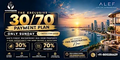 Alef 30/70 Payment Plan | Only Sunday – Last Chance 2 Day Offer