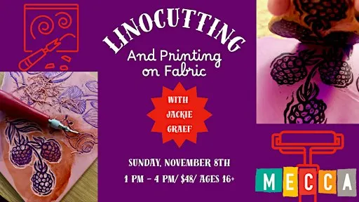 Linocutting and Printing on Fabric with Jackie Greaf