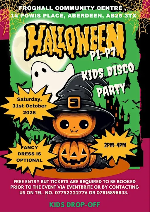 HALLOWEEN KIDS DISCO PARTY FOR PRIMARY SCHOOL AGED CHILDREN