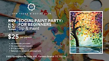 Social Paint Party for Beginners | Sip & Paint