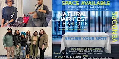 NATURAL HAIR FEST CHARLOTTE -Vendor Opportunity -Daytime Event