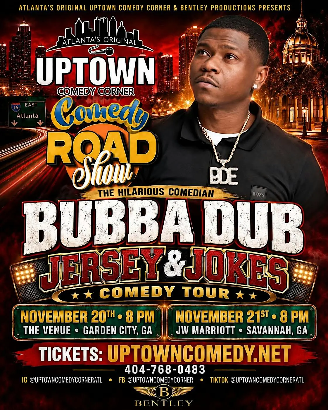 Comedian Bubba & The Jersey & Jokes Comedy Tour Live in Savannah, Ga.