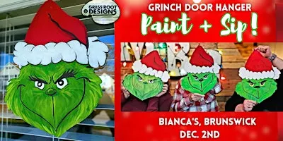 Grinch Door Hanger Paint + Sip at Bianca's