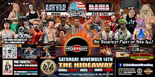 Jackson, MS - Little Mania Mini Wrestling @ The Hideaway