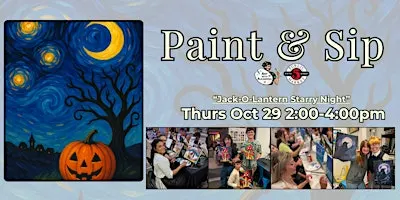 Paint & Sip in Eugene, Oregon “Jack-O-Lantern Starry Night”