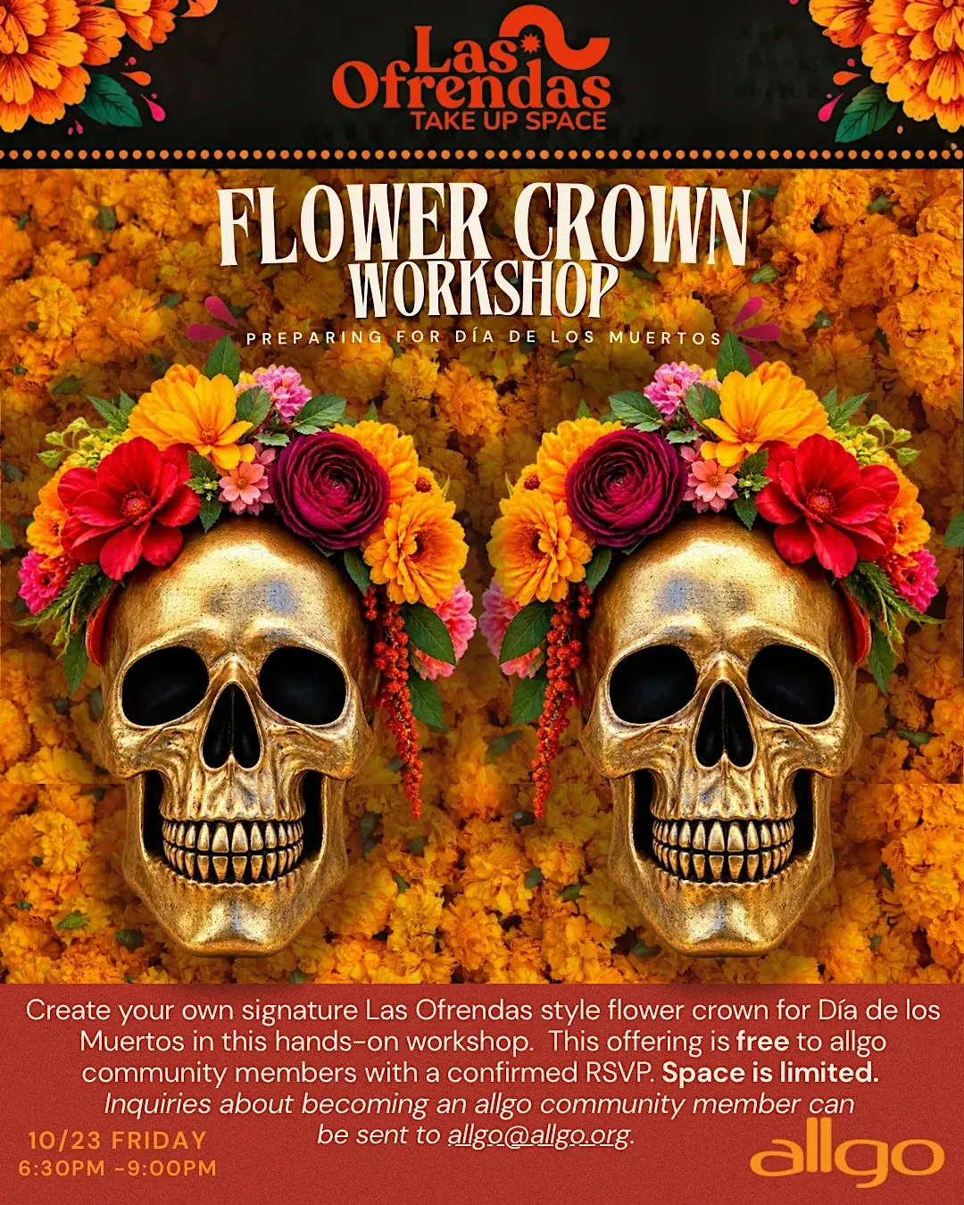 Flower Crown Workshop with Las Ofrendas .