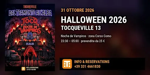 Halloween 2026 al Tocqueville 13 Milano – Noche de Vampiros