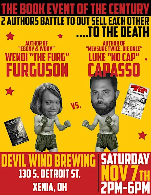 Luke and Wendi hold a book sale