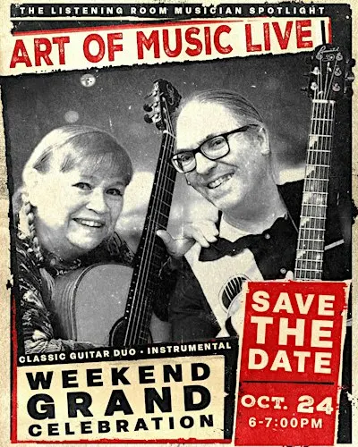 Classical Guitar Duo Art of Music to Perform in The Listening Room