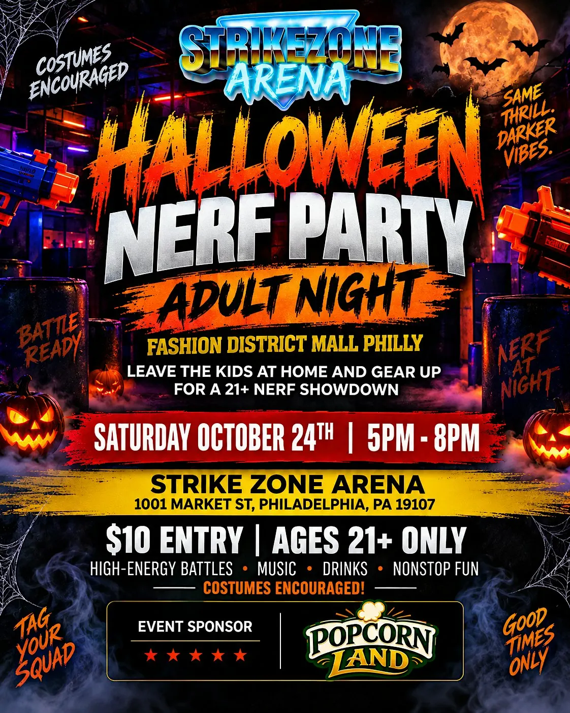 Halloween Nerf Adult Night at Strike Zone Arena