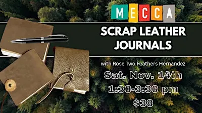 Scrap Leather Journals with Rose Two Feathers Hernandez