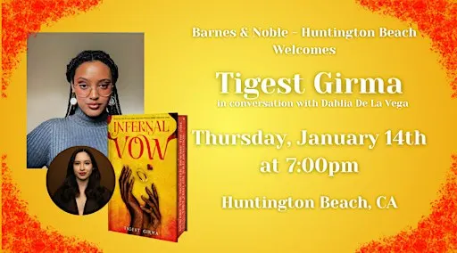 Tigest Girma celebrates INFERNAL VOW at Barnes & Noble - Huntington Beach
