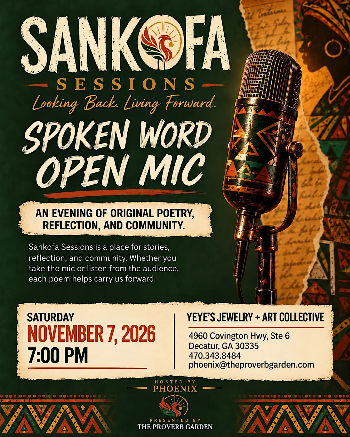 Sankofa Sessions; Spoken Word Open Mic