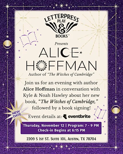 Letterpress Play & Books Presents: Alice Hoffman