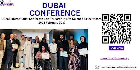 Dubai Int Conference on Research in Life-Science & Healthcare, 17-18Feb2027