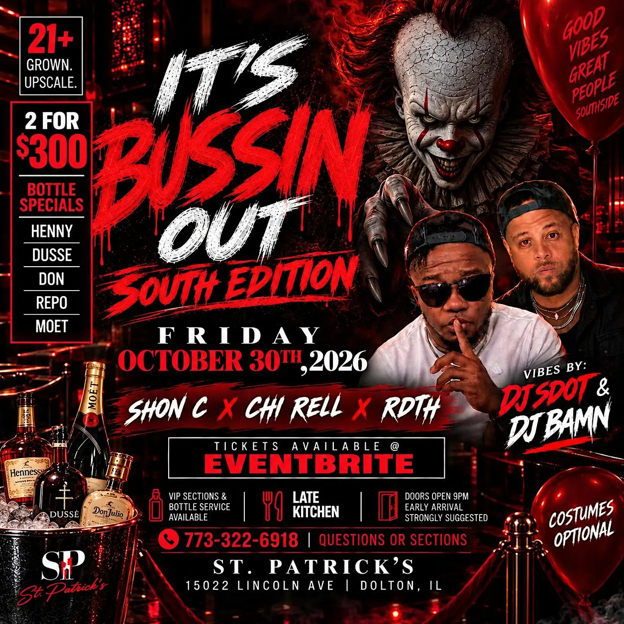 It’s Bussin Out South @ ST. Patrick’s (Dolton) Indoor Lounge & Rooftop