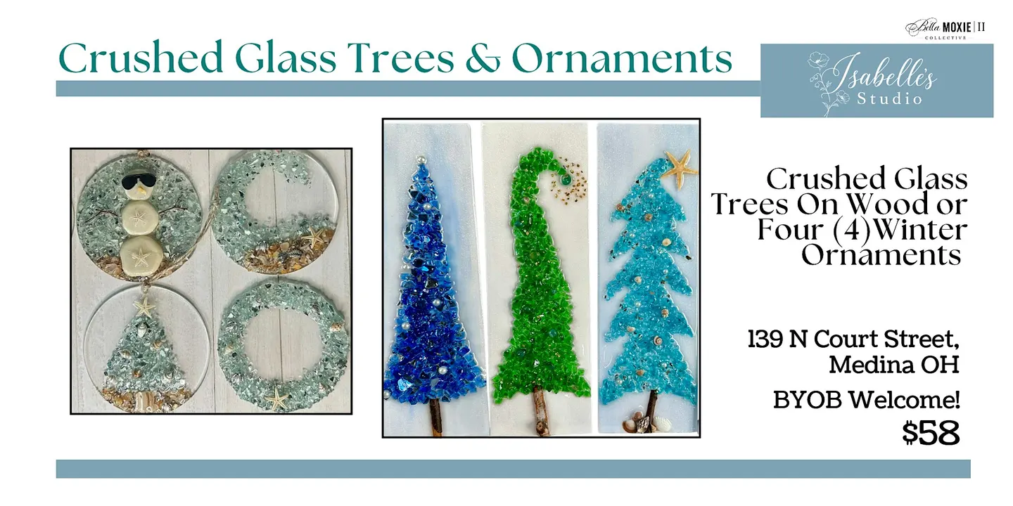 Crushed Glass Winter Trees or Ornaments
