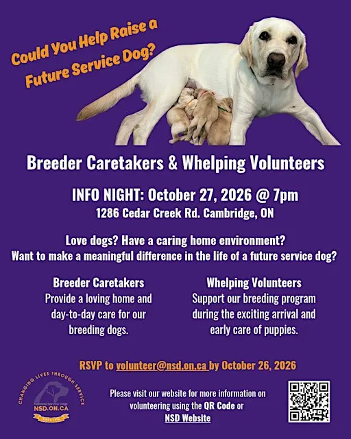 National Service Dogs Breeder Caretaker & Whelping Volunteer Info Night