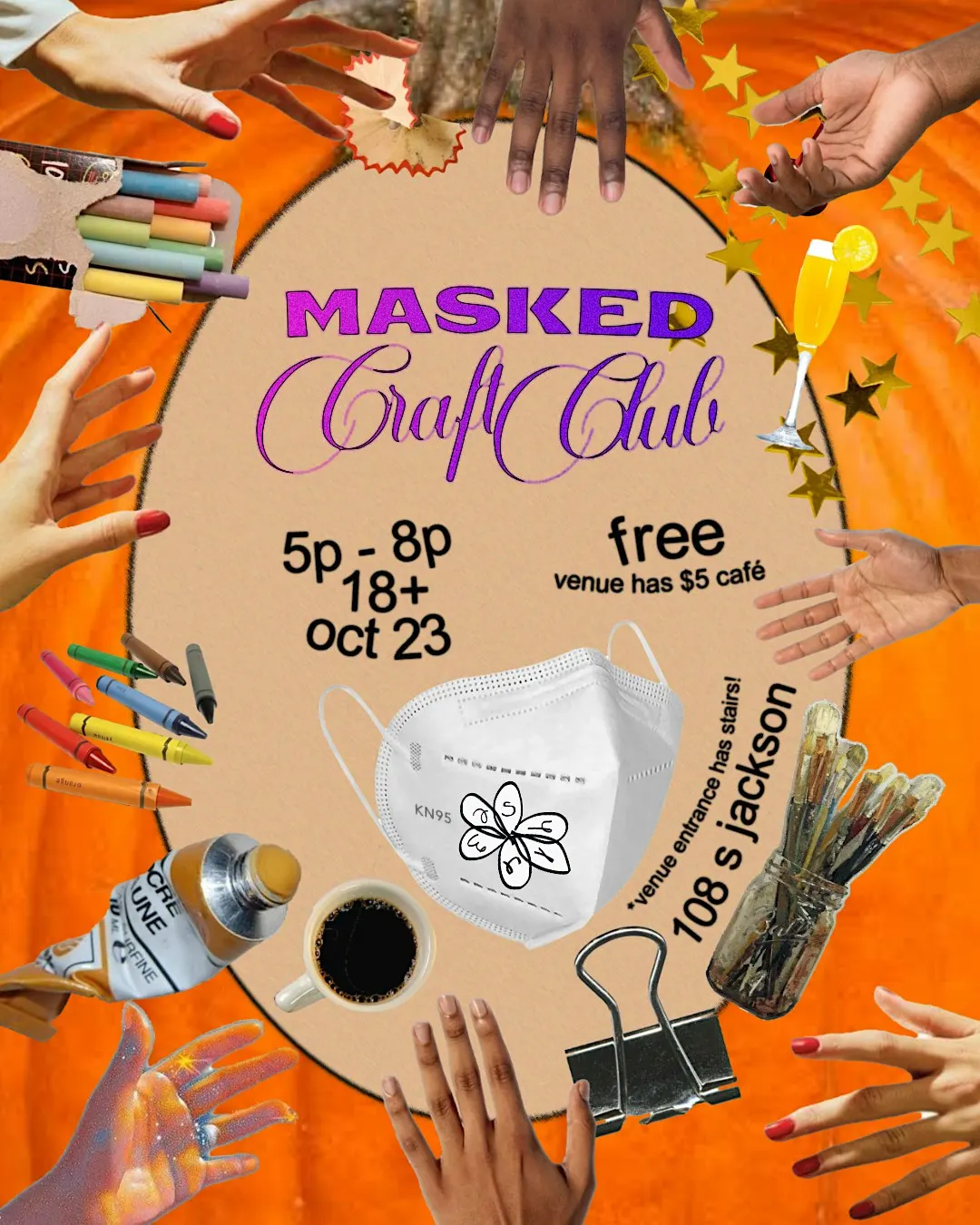 (MASKED!) SPOOKY CRAFT CLUB: free art supply library + craft time