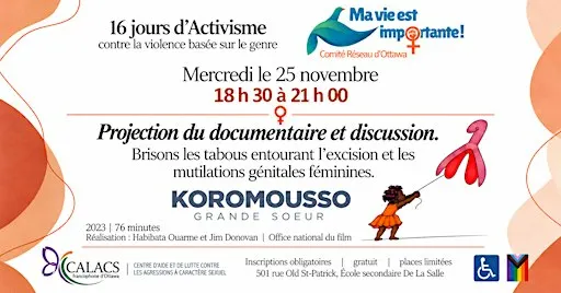 Projection documentaire et discussion : Koromousso, grande soeur