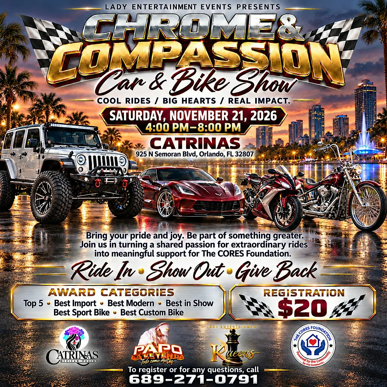 Chrome & Compassion Car/Bike Show