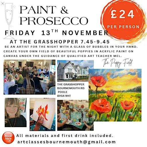 Paint & Prosecco in November with Art Classes Bournemouth